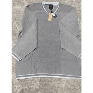 NEW F/X FUSION women's v neck cotton sweater in grey